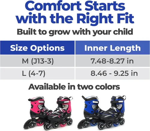 Vista 7 de Chicago - Patines en línea para niños, cuchillas de rodillo duraderas de alto rendimiento con ajuste seguro, bota de malla transpirable y correa