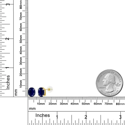 Vista 81 de Gem Stone King Aretes de oro de 14 quilates con piedra natal ovalada de 0.315 x 0.236 in Aretes de oro para mujer