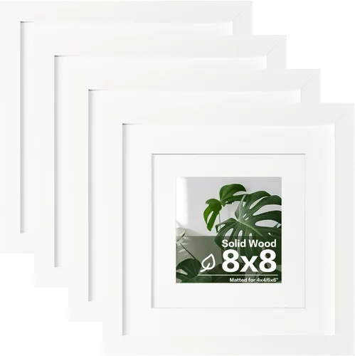 Vista 51 de Egofine - Marcos de fotos de 4 x 6 pulgadas (4 unidades) cubiertos por plexiglás, para fotos de 3 x 4.5 pulgadas / 3.5 x 5 pulgadas con paspartú