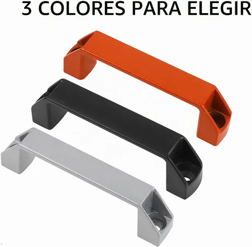 Vista 6 de Manija rectangular de aleación de aluminio para perfil de extrusión de aluminio estándar europeo de 30 series (negro)