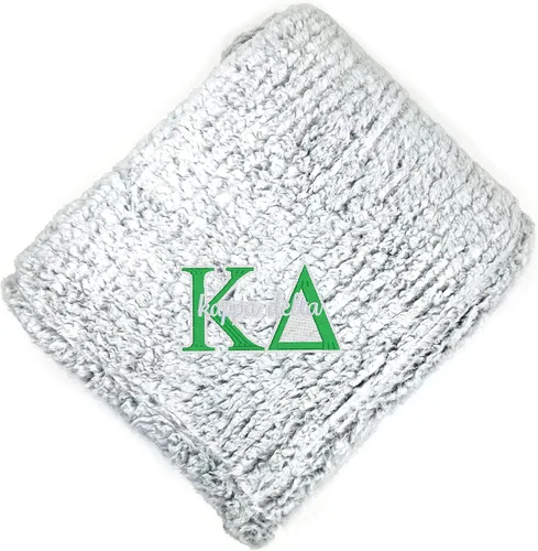 Vista 10 de Go Greek Chic Alpha Chi Omega - Manta de sherpa bordada (azul marino)