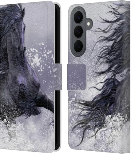 Vista 377 de Head Case Designs Officially Licensed Laurie Prindle A Morgan Christmas Western Stallion Leather Wallet Case Compatible with Samsung Galaxy A07 4G