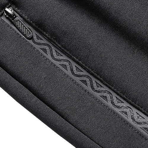 Vista 4 de oelaio Pantalones deportivos con forro polar para hombre, pantalones rectos sueltos grandes y altos, pantalones térmicos de forro polar para hombre