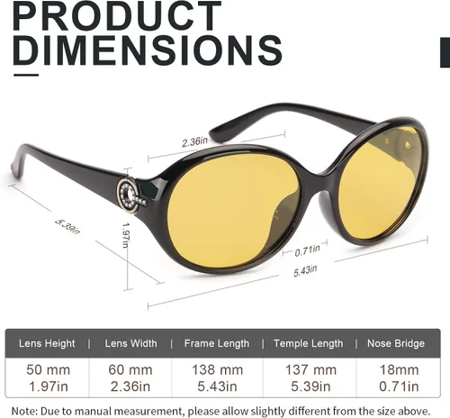 Vista 4 de FIMILU Gafas de conducción nocturna gafas de visión nocturna para mujer gafas antirreflejos conducción nocturna
