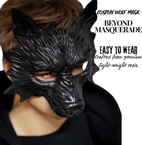 Vista 4 de Máscara de lobo de animales para mascarada, máscara de lobos, máscara de Halloween, cosplay, máscara de fiesta