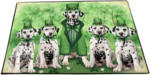 Vista 26 de Doggie of the Day Dalmatian Dogs Floor Mat - 4th of July Independence Day - Best Dog Doormat - Protector Decor - Unique Portrait Art - Premium
