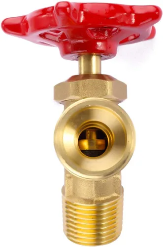 Vista 2 de Manguera de válvula de parada de codo de 65 grados para patio trasero de latón macizo Bibb Soldadura NPT rosca macho de 1/2 pulgada a MHT 3/4