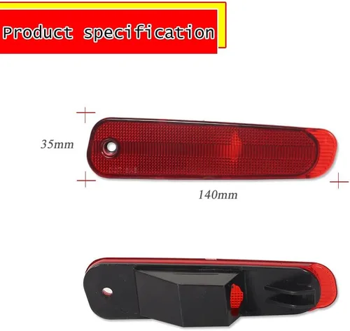 Vista 4 de Lente Roja Luz Marcadora Lateral del Parachoques Trasero Conjunto de Carcasa de Lámpara del Guardabarros Compatible con Nissan 300ZX Z32 1990 1991