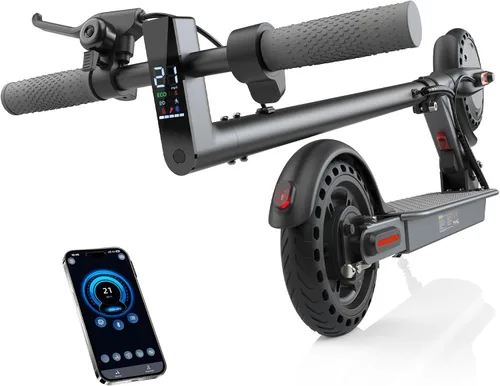 Vista 16 de Scooter eléctrico - Scooter eléctrico para adultos y adolescentes Negro - Rojo