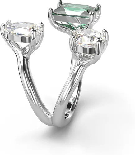 Vista 3 de Swarovski Mesmera Open Ring, Green and Clear Mixed-Cut Stones in a Silver-Tone Finish, Part of the Mesmera Collection