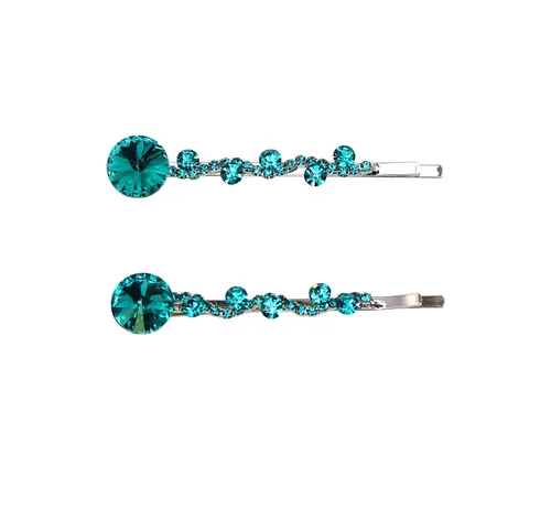 Vista 19 de Faship Un par de pinzas para el cabello AB Floral 2 Pcs Pins