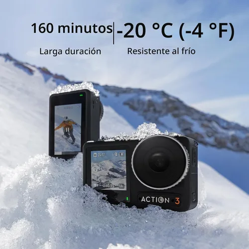 Vista 3 de DJI Osmo Action 3 Combo para Exteriores - Cámara de acción 4K/120fps con montaje para pecho y correa de mochila para senderismo y ciclismo, FOV