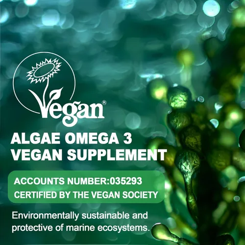 Vista 3 de Gomitas Omega 3 de 2200 mg de aceite de algas (DHA 640 mg y EPA 290 mg) para mujeres y hombres, alternativa de aceite de pescado vegano Omega 3
