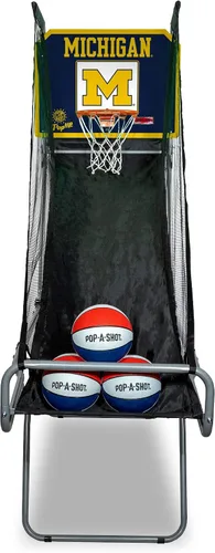 Vista 13 de Pop-A-Shot - Tailgate Game with NCAA Graphics l Arcade Basketball Inside, Out, and On The Go Infrared Sensor Scoring 3 Balls Foldable