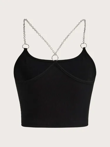 Vista 2 de SOLY HUX Women's Y2k Gothic Chain Cami Crop Top Sleeveless Sexy Tank Tops Camisole Clubwear Outfit