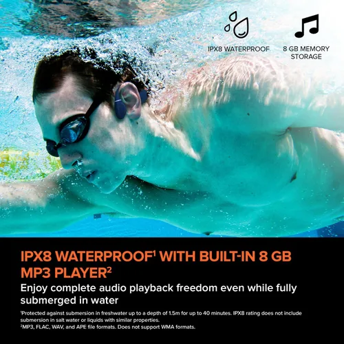 Vista 3 de Creative Outlier Free Pro+ - Auriculares de conducción ósea con MP3 de 8 GB Conducción ósea, 8GB MP3, IPX8 impermeable, oreja abierta, ligera