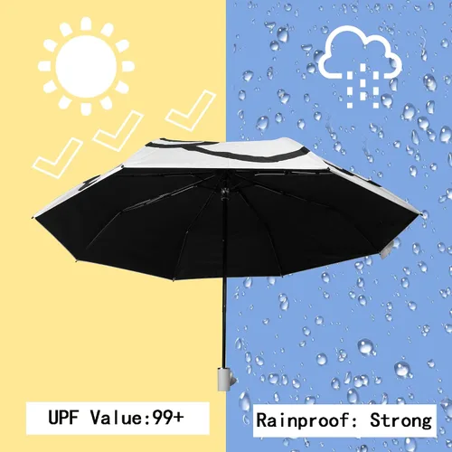 Vista 2 de WANLIAN Sombrillas para protección UV, paraguas de viaje compacto, paraguas para protección solar, resistente al viento, impermeable, protección UV