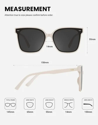 Vista 3 de TIJN Polarized Sunglasses Women Men OversizedUV Protection Sun Glasses Trendy StyleLarge Square ShadesBig Frame Shady Rays