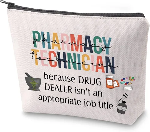 Vista 7 de ZJXHPO Pharmacy Tech Survival Kit RX Neceser Técnico de Farmacia Bolsa de Maquillaje con Cremallera Farmacia Tech Apreciación Regalo, BL Pharmacy