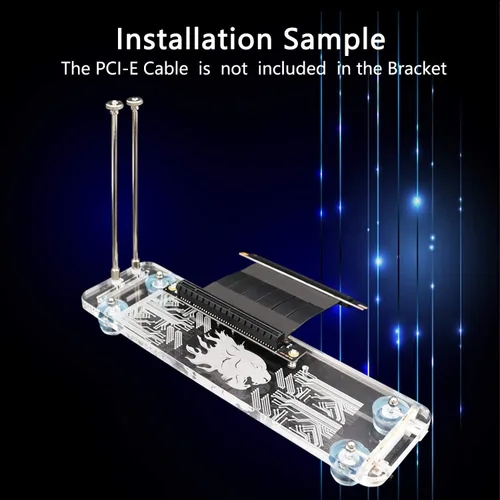Vista 4 de HLT PCI- E 3.0 16X tarjeta gráfica vertical Kickstand/base con luz LED RGB para DIY ATX caso
