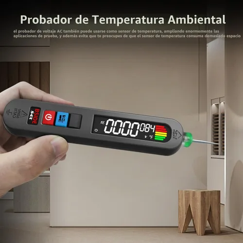 Vista 8 de BSIDE Probador de voltaje recargable Detector de voltaje sin contacto con medición de voltaje de CA en contacto, probador de temperatura ambiental