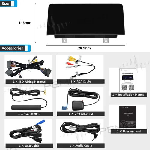 Vista 6 de PEMP F30 Pantalla Android 1920x720 HD, Qualcomm 8 núcleos 4+64GB CarPlay Android Auto Utilice el Bluetooth OEM para obtener el sonido, para BMW F30