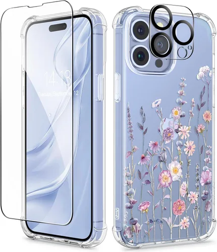Vista 129 de GVIEWIN - Funda para iPhone 11 con protector de pantalla + protector de lente de cámara, cubierta protectora transparente suave de poliuretano
