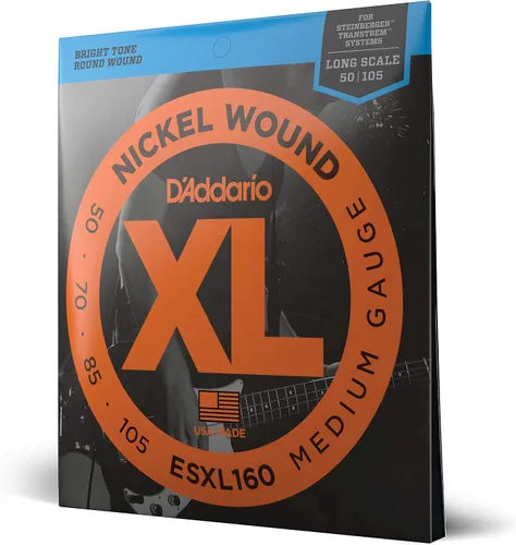 Vista 27 de D'Addario Cuerdas para Bajo Eléctrico, XL Níquel, EXL170M, Calibre Regular Ligero 45-100, Escala Media, Juego de 4 Cuerdas, Paquete de 1
