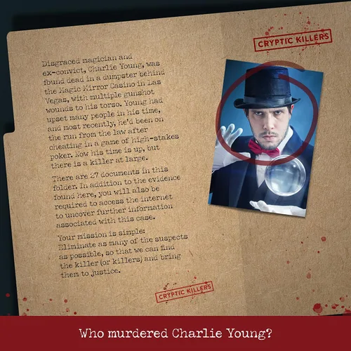 Vista 2 de Cryptic Killers Juego de misterio de asesinato sin resolver - Archivos de casos fríos Investigación Detective Evidencia y archivo de crimen