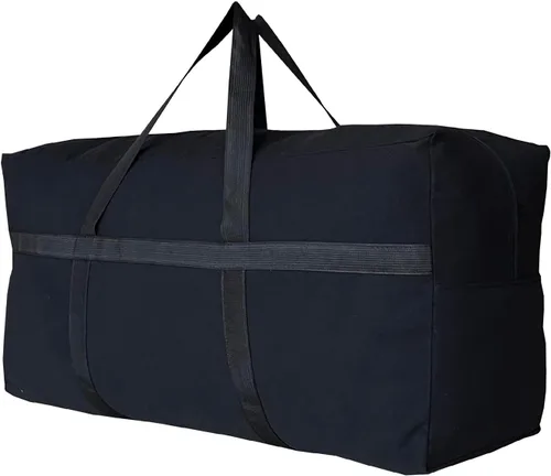 Vista 17 de Bolsa de lona de almacenamiento extra grande para viajes, bolsa de lona de viaje gigante de gran tamaño negra