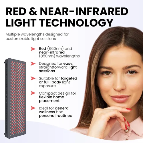 Vista 4 de Terapia de luz roja por Hooga, 660nm 850nm, terapia de luz LED cercana al infrarrojo. Alta potencia, baja salida de FEM. para energía, alivio