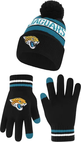 Vista 53 de Ultra Game Adults NFL Official Super Soft Winter Beanie Knit Hat With Warm Touch Screen Gloves