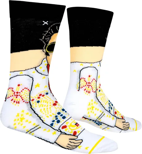 Vista 3 de Odd Sox, Elvis Presley, The King of Rock N Roll - Calcetines para hombre, divertidos regalos de coleccionista, Negro
