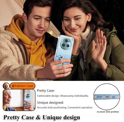 Vista 6 de For Honor Magic 5 Pro - Funda transparente con purpurina brillante, lujo brillante Honor Magic 5 Pro, funda protectora de silicona de poliuretano