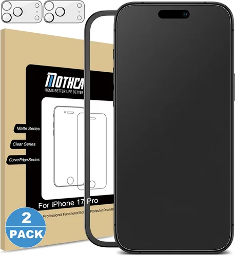 Vista 15 de Mothca Paquete de 2 protectores de pantalla de vidrio mate para iPhone Air / 17 Air [6.5 pulgadas] + Paquete de 2 protectores de lente de cámara