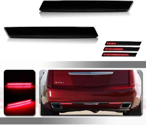 Vista 11 de 3 EN 1 LED Lente Roja Para 2013 2014 2015 2016 2017 Cadillac XTS Reflector de Parachoques Luces Traseras Señal de Giro Freno Luz de Stop