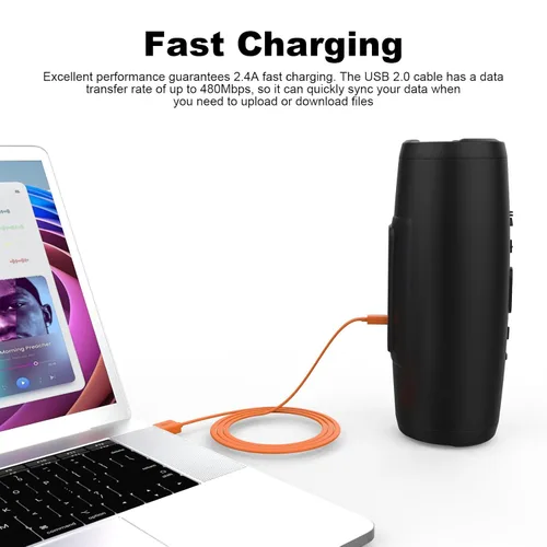 Vista 5 de Cable micro USB para altavoz JBL compatible con JBL Charge 3, Charge 2, Charge 2+, Flip 4, Flip 3, Flip 2, Pulse 3, Pulse 2, Go 2, Clip 2, Clip 2
