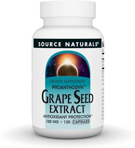 Vista 6 de Source Naturals Extracto de semilla de uva, Proanthodyn 100 mg Protección antioxidante y apoya el envejecimiento saludable del cerebro - 60 cápsulas