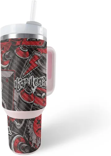 Vista 40 de MightySkins Skin - Vaso de vinilo compatible con Stanley The Quencher H2.0 FlowState de 40 onzas – Puppy Fall Funda protectora de vinilo duradera
