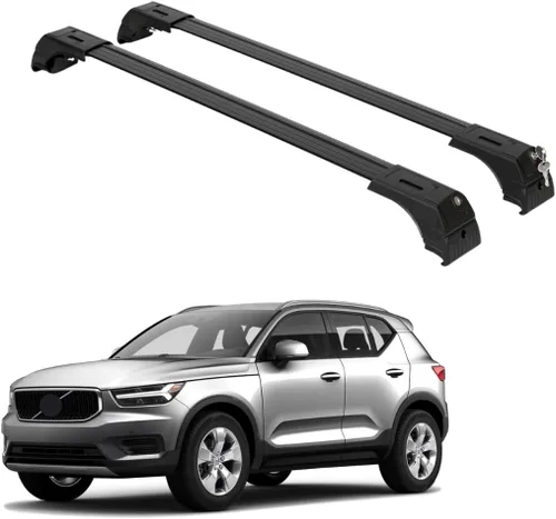 Vista 15 de ERKUL Barras transversales para techo de alta resistencia de 220 libras para Volvo XC40 2019-2026 Monturas metálicas sólidas Barras
