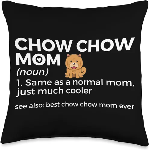 Vista 4 de Chow Chow Lover Apparel Best Mom Ever Definition Funny Chow Dog Throw Pillow, 18x18, Multicolor