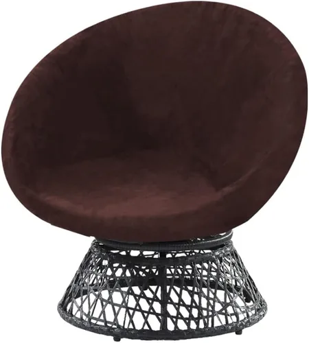 Vista 8 de Funda redonda para silla con platillo, funda extraíble de terciopelo de alta elasticidad para silla de luna, protector de muebles (marrón, mediano)