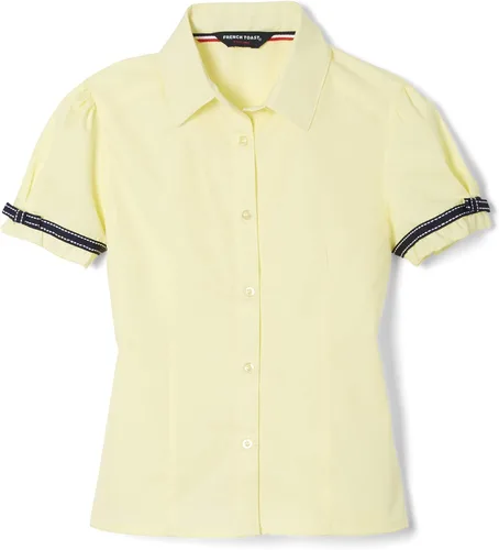 Vista 5 de French Toast blusa de cinta con moño, manga corta, para niña Azul claro