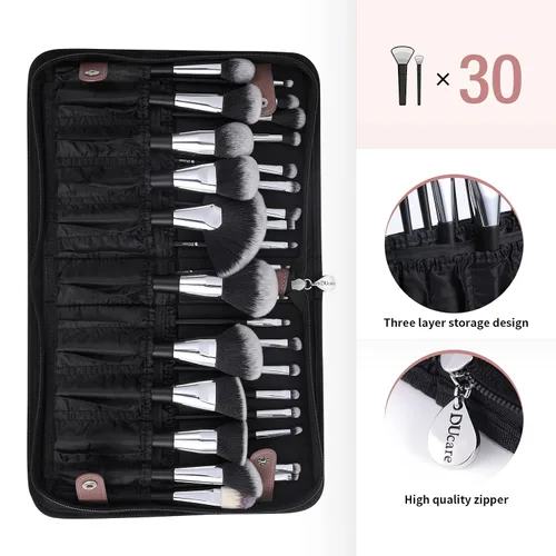 Vista 8 de DUcare Brochas de maquillaje profesionales 27 piezas + organizador de brochas de maquillaje DUcare