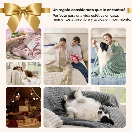 Vista 8 de Bedsure ComfyFleece® - Mantas impermeables para perros pequeños Crema