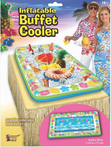 Vista 6 de Forum Novelties Luau - Enfriador inflable para bufé, 28 x 53 pulgadas, multicolor, Fiesta
