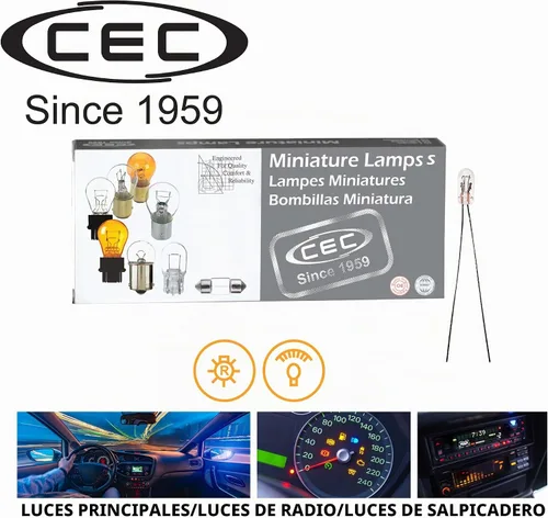 Vista 4 de CEC Industries - Focos 7219, 12 V, 0.72 W, base de terminales de alambre, forma T-1 (Caja de 10 unidades)