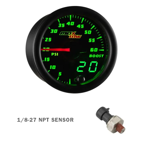 Vista 4 de MaxTow Paquete de medidor diésel compatible con Ford F-250 F-350 7.3L Power Stroke 1992-1997 - Negro y verde 60 PSI Boost, pirómetro de 1500F EGT