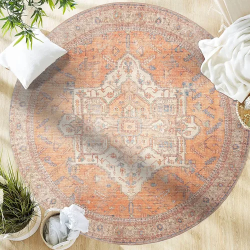 Vista 314 de GLN Rugs Traditional Collection - Alfombra de felpilla lavable a máquina, tradicional lavable, antideslizante, alfombra de felpilla de pelo corto
