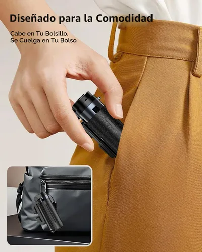 Vista 3 de UBeesize - Mini trípode para selfie stick 3 en 1 con control remoto recargable Pocket-Size Phone Tripod, 360° Rotating Phone Holder, Portable Hand